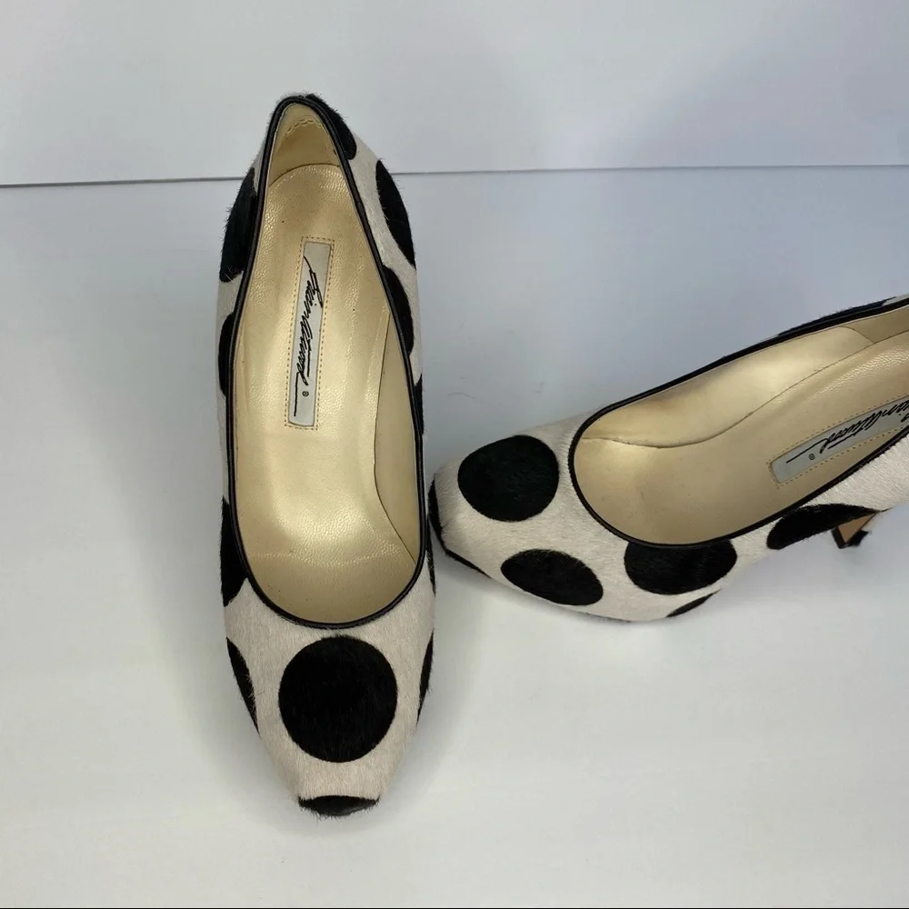 𝅺BRIAN Atwood Pony-skin Polka Dot Heels